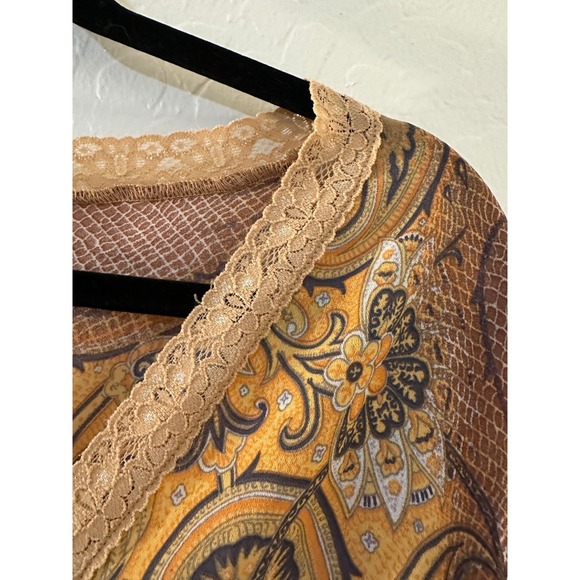 Vintage Caran New York Womans Y2K Babydoll Top Size 1X Fairy Lace Trim Artsy - Picture 6 of 11